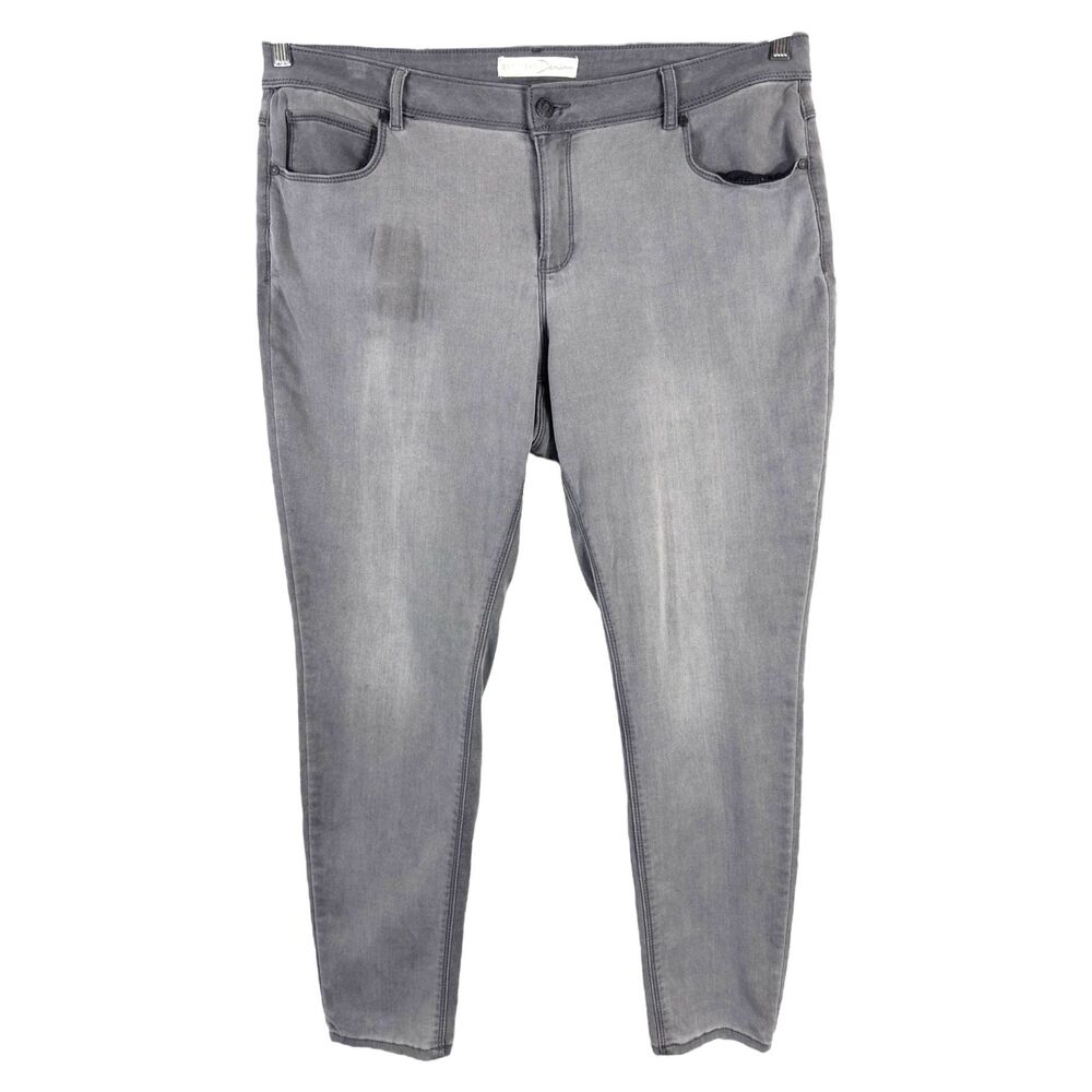 Cato Plus Size 18W Jeans Gray Skinny Mid‎ Rise Stretch Womens Denim Slim Leg 441